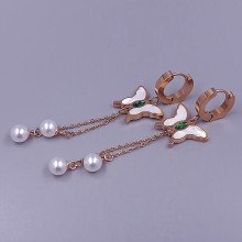 Сережки Stainless Steel. Сталь. Позолота ЧВ. Довжина: 70 мм. Ширина: 17 мм.