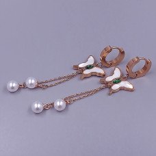 Сережки Stainless Steel. Сталь. Позолота ЧВ. Довжина: 70 мм. Ширина: 17 мм.