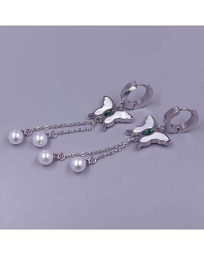 Сережки Stainless Steel. Сталь. Родій. Довжина: 70 мм. Ширина: 17 мм.