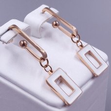 Сережки-гвоздики Stainless Steel. Сталь. Позолота ЧВ. Довжина: 38 мм. Ширина: 11 мм.