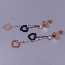 Сережки-гвоздики Stainless Steel. Сталь. Позолота ЧВ. Довжина: 57 мм. Ширина: 11 мм.