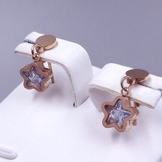 Сережки-гвоздики Stainless Steel. Сталь. Позолота ЧВ. Довжина: 16 мм. Ширина: 8 мм.