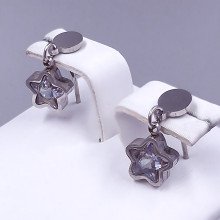 Сережки-гвоздики Stainless Steel. Сталь. Родій. Довжина: 16 мм. Ширина: 8 мм.