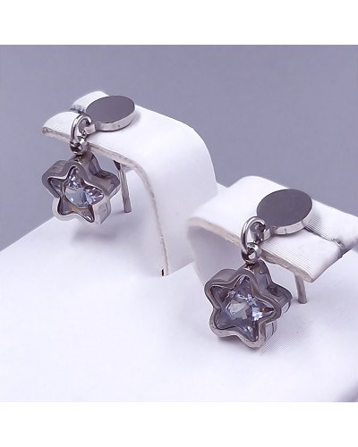 Сережки-гвоздики Stainless Steel. Сталь. Родій. Довжина: 16 мм. Ширина: 8 мм.