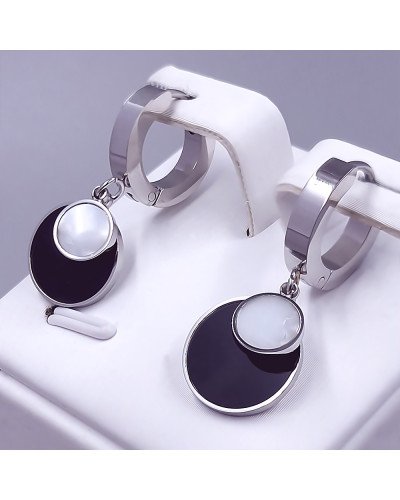 Сережки Stainless Steel. Сталь. Родій. Довжина: 28 мм. Ширина: 12 мм.