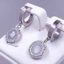 Сережки Stainless Steel. Сталь. Родій. Довжина: 28 мм. Ширина: 12 мм.