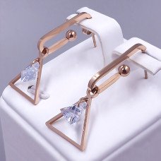 Сережки-гвоздики Stainless Steel. Сталь. Позолота ЧВ. Довжина: 33 мм. Ширина: 15 мм.