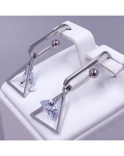 Сережки-гвоздики Stainless Steel. Сталь. Родій. Довжина: 33 мм. Ширина: 15 мм.
