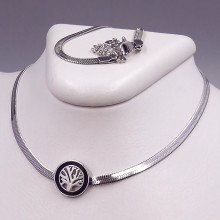 Ланцюжок Stainless Steel з кулоном. Сталь. Родій. Довжина ланцюжка: 46-51 см