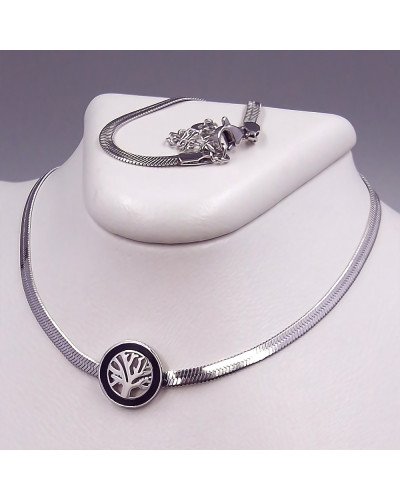 Ланцюжок Stainless Steel з кулоном. Сталь. Родій. Довжина ланцюжка: 46-51 см