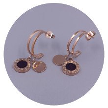 Сережки-гвоздики Stainless Steel. Сталь. Позолота ЧВ. Довжина: 29 мм. Ширина: 10 мм.