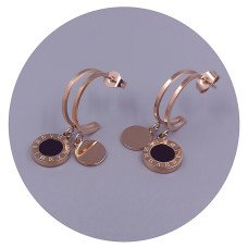 Сережки-гвоздики Stainless Steel. Сталь. Позолота ЧВ. Довжина: 29 мм. Ширина: 10 мм.