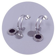 Сережки-гвоздики Stainless Steel. Сталь. Родій. Довжина: 29 мм. Ширина: 10 мм.