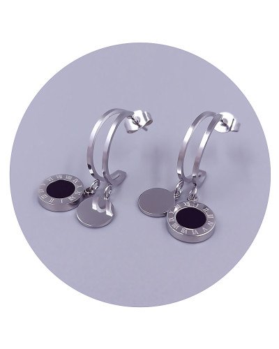 Сережки-гвоздики Stainless Steel. Сталь. Родій. Довжина: 29 мм. Ширина: 10 мм.