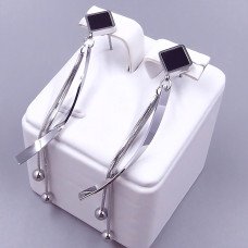 Сережки-гвоздики Stainless Steel. Сталь. Родій. Довжина: 67 мм. Ширина: 10 мм.