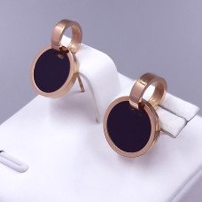 Сережки-гвоздики Stainless Steel. Сталь. Позолота ЧВ. Довжина: 17 мм. Ширина: 12 мм.