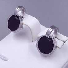 Сережки-гвоздики Stainless Steel. Сталь. Родій. Довжина: 17 мм. Ширина: 12 мм.