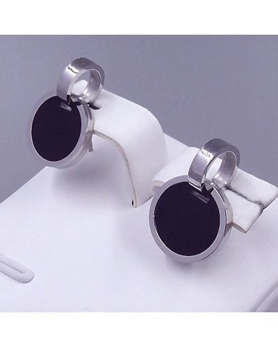 Сережки-гвоздики Stainless Steel. Сталь. Родій. Довжина: 17 мм. Ширина: 12 мм.