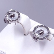Сережки-гвоздики Stainless Steel. Сталь. Родій. Довжина: 12 мм. Ширина: 11 мм.