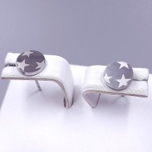 Сережки-гвоздики Stainless Steel. Сталь. Родій. Діаметр: 8 мм