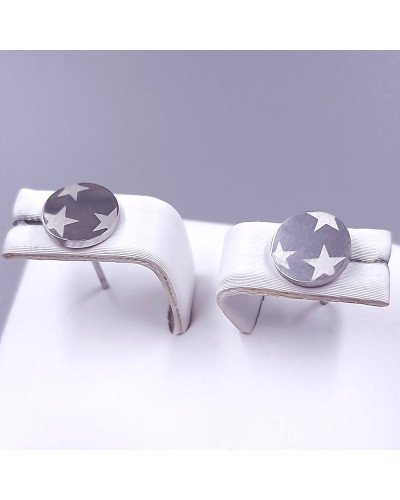 Сережки-гвоздики Stainless Steel. Сталь. Родій. Діаметр: 8 мм