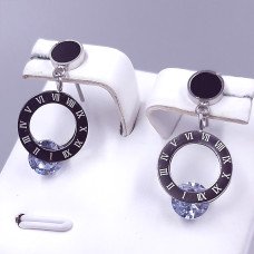 Сережки-гвоздики Stainless Steel. Сталь. Родій. Довжина: 24 мм. Ширина: 13 мм.