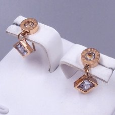 Сережки-гвоздики Stainless Steel. Сталь. Позолота ЧВ. Довжина: 17 мм. Ширина: 8 мм.
