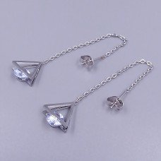 Сережки-протяжки Stainless Steel. Сталь. Родій. Довжина: 83 мм. Ширина: 12 мм.