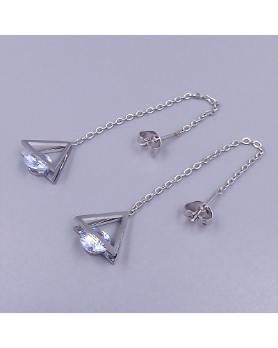 Сережки-протяжки Stainless Steel. Сталь. Родій. Довжина: 83 мм. Ширина: 12 мм.