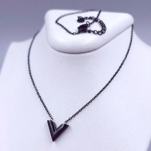 Ланцюжок Stainless Steel з кулоном. Сталь. Чорний родій. Довжина ланцюжка: 40-45 см