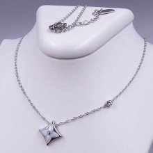 Ланцюжок Stainless Steel з кулоном. Сталь. Родій. Довжина ланцюжка: 42-47 см