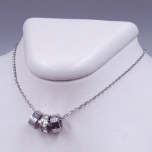 Ланцюжок Stainless Steel з кулоном. Сталь. Родій. Довжина ланцюжка: 40-45 см