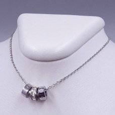Ланцюжок Stainless Steel з кулоном. Сталь. Родій. Довжина ланцюжка: 40-45 см
