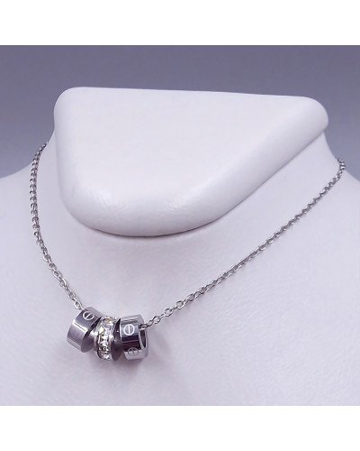 Ланцюжок Stainless Steel з кулоном. Сталь. Родій. Довжина ланцюжка: 40-45 см