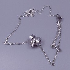 Ланцюжок Stainless Steel з кулоном. Сталь. Родій. Довжина ланцюжка: 40-45 см