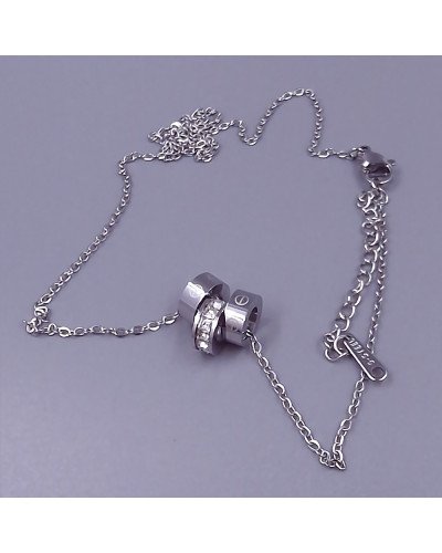 Ланцюжок Stainless Steel з кулоном. Сталь. Родій. Довжина ланцюжка: 40-45 см