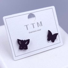 Сережки-гвоздики Stainless Steel. Сталь. Чорний родій. Довжина: 8 мм. Ширина: 9 мм.