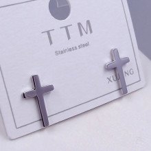 Сережки-гвоздики Stainless Steel. Сталь. Родій. Довжина: 12 мм. Ширина: 7 мм.