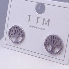 Сережки-гвоздики Stainless Steel. Сталь. Родій. Діаметр: 10 мм