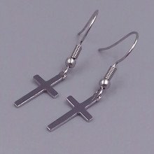 Сережки Stainless Steel. Сталь. Родій. Довжина: 34 мм. Ширина: 9 мм.