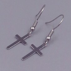 Сережки Stainless Steel. Сталь. Родій. Довжина: 34 мм. Ширина: 9 мм.