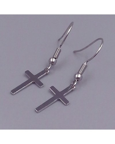 Сережки Stainless Steel. Сталь. Родій. Довжина: 34 мм. Ширина: 9 мм.