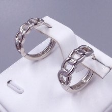 Сережки ХР. Родій. Діаметр: 16 мм. Ширина: 5 мм.