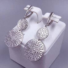 Сережки ХР. Родій. Довжина: 52 мм Ширина: 20 мм