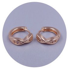 Сережки XР M&L. Позолота 18К. Камені: білий циркон. Ширина: 3 мм Діаметр: 11 мм