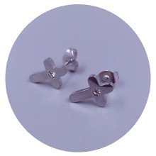 Сережки-гвоздики Stainless Steel. Сталь. Родій. Камені: білий циркон. Довжина: 12 мм. Ширина: 8 мм.