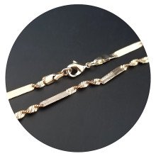 Ланцюжок Аthena. Сталь. Позолота 18К. Довжина: 47 см. Товщина: 2 мм