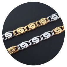 Ланцюжок Аthena Сталь Позолота з лимонним відтінком + родій Довжина: 51 см Товщина: 6 мм Плетіння: равлик