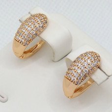 Сережки XР M&L. Позолота 18К. Камені: білий циркон. Довжина: 17 мм. Ширина: 7 мм.