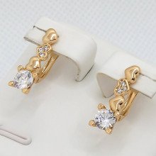 Сережки XР M&L. Позолота 18К. Камені: білий циркон. Довжина: 21 мм. Ширина: 5 мм.